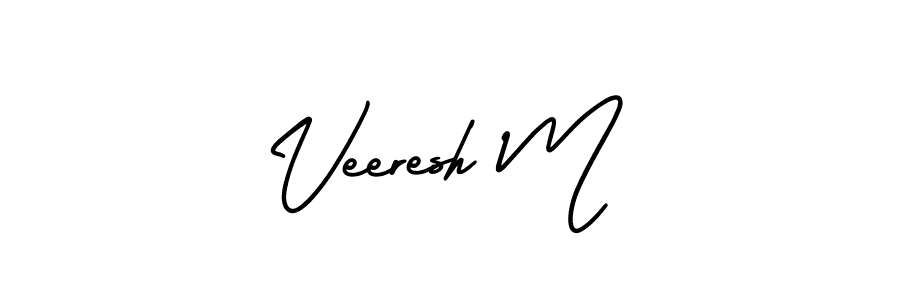 Create a beautiful signature design for name Veeresh M. With this signature (AmerikaSignatureDemo-Regular) fonts, you can make a handwritten signature for free. Veeresh M signature style 3 images and pictures png