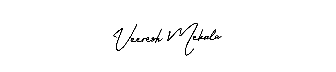 It looks lik you need a new signature style for name Veeresh Mekala. Design unique handwritten (AmerikaSignatureDemo-Regular) signature with our free signature maker in just a few clicks. Veeresh Mekala signature style 3 images and pictures png