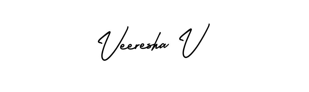 Make a beautiful signature design for name Veeresha V. With this signature (AmerikaSignatureDemo-Regular) style, you can create a handwritten signature for free. Veeresha V signature style 3 images and pictures png