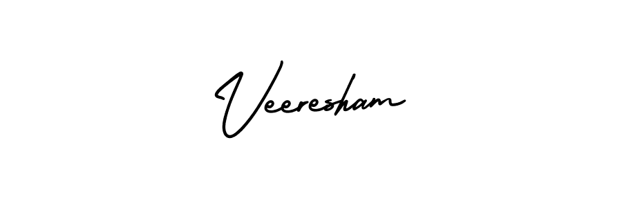 The best way (AmerikaSignatureDemo-Regular) to make a short signature is to pick only two or three words in your name. The name Veeresham include a total of six letters. For converting this name. Veeresham signature style 3 images and pictures png