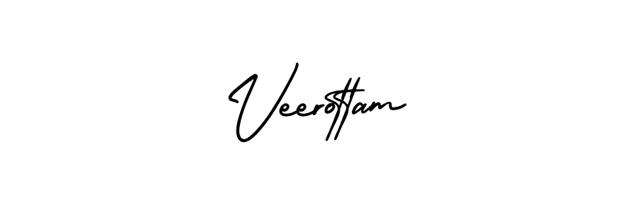 How to make Veerottam name signature. Use AmerikaSignatureDemo-Regular style for creating short signs online. This is the latest handwritten sign. Veerottam signature style 3 images and pictures png