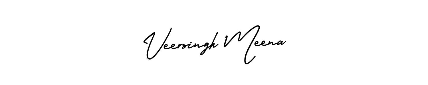 You should practise on your own different ways (AmerikaSignatureDemo-Regular) to write your name (Veersingh Meena) in signature. don't let someone else do it for you. Veersingh Meena signature style 3 images and pictures png