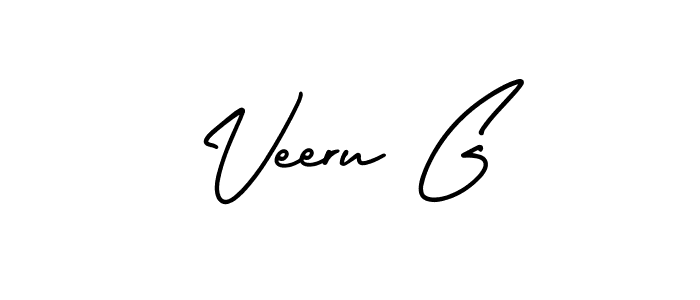 Make a beautiful signature design for name Veeru G. With this signature (AmerikaSignatureDemo-Regular) style, you can create a handwritten signature for free. Veeru G signature style 3 images and pictures png