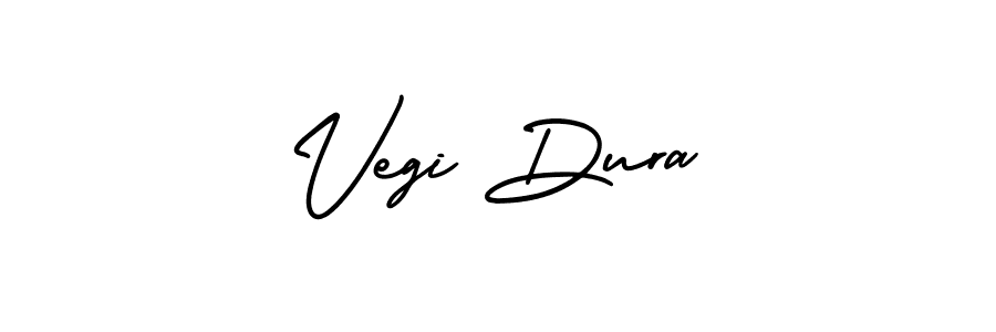 You should practise on your own different ways (AmerikaSignatureDemo-Regular) to write your name (Vegi Dura) in signature. don't let someone else do it for you. Vegi Dura signature style 3 images and pictures png