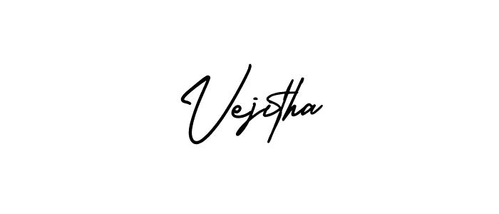 The best way (AmerikaSignatureDemo-Regular) to make a short signature is to pick only two or three words in your name. The name Vejitha include a total of six letters. For converting this name. Vejitha signature style 3 images and pictures png
