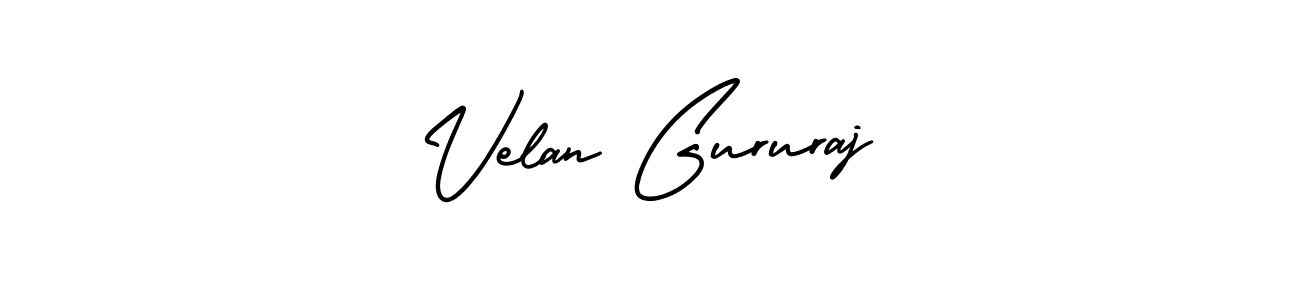 The best way (AmerikaSignatureDemo-Regular) to make a short signature is to pick only two or three words in your name. The name Velan Gururaj include a total of six letters. For converting this name. Velan Gururaj signature style 3 images and pictures png