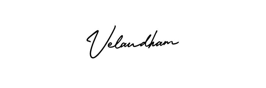 How to make Velaudham signature? AmerikaSignatureDemo-Regular is a professional autograph style. Create handwritten signature for Velaudham name. Velaudham signature style 3 images and pictures png