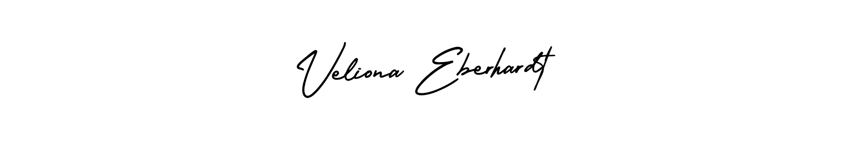This is the best signature style for the Veliona Eberhardt name. Also you like these signature font (AmerikaSignatureDemo-Regular). Mix name signature. Veliona Eberhardt signature style 3 images and pictures png