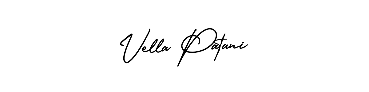 How to Draw Vella Patani signature style? AmerikaSignatureDemo-Regular is a latest design signature styles for name Vella Patani. Vella Patani signature style 3 images and pictures png