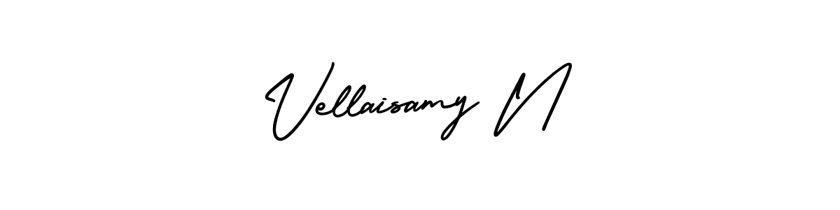 It looks lik you need a new signature style for name Vellaisamy N. Design unique handwritten (AmerikaSignatureDemo-Regular) signature with our free signature maker in just a few clicks. Vellaisamy N signature style 3 images and pictures png