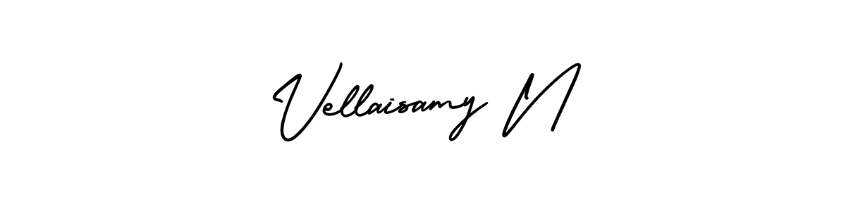 It looks lik you need a new signature style for name Vellaisamy N. Design unique handwritten (AmerikaSignatureDemo-Regular) signature with our free signature maker in just a few clicks. Vellaisamy N signature style 3 images and pictures png