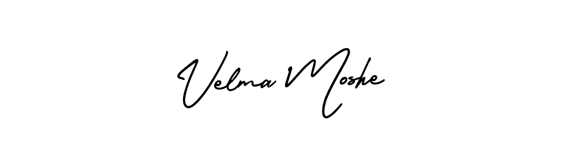 Make a beautiful signature design for name Velma Moshe. With this signature (AmerikaSignatureDemo-Regular) style, you can create a handwritten signature for free. Velma Moshe signature style 3 images and pictures png