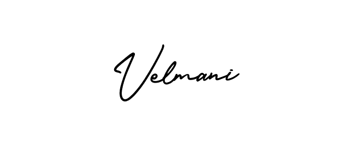 Make a beautiful signature design for name Velmani. With this signature (AmerikaSignatureDemo-Regular) style, you can create a handwritten signature for free. Velmani signature style 3 images and pictures png