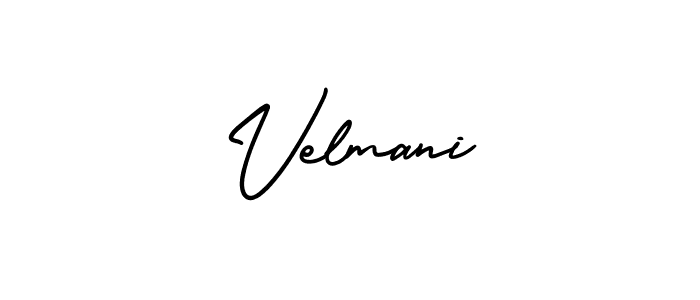 Make a beautiful signature design for name Velmani. With this signature (AmerikaSignatureDemo-Regular) style, you can create a handwritten signature for free. Velmani signature style 3 images and pictures png