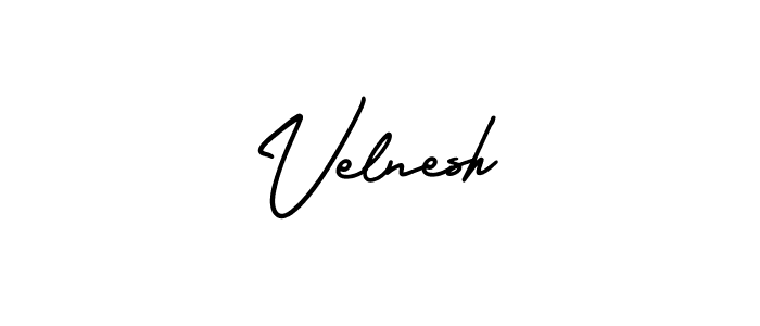 It looks lik you need a new signature style for name Velnesh. Design unique handwritten (AmerikaSignatureDemo-Regular) signature with our free signature maker in just a few clicks. Velnesh signature style 3 images and pictures png