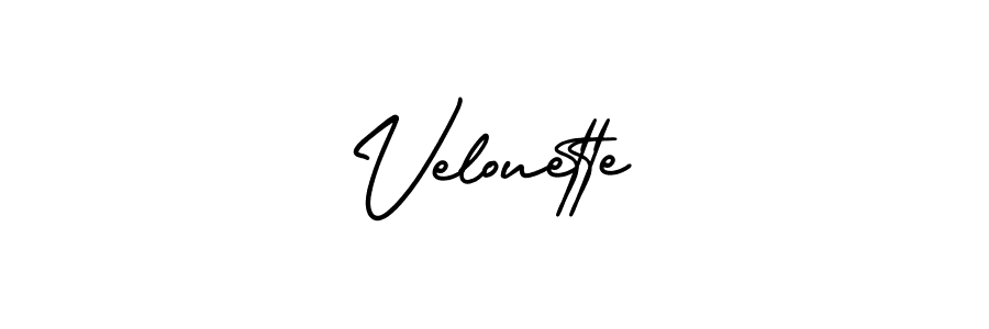 Velouette stylish signature style. Best Handwritten Sign (AmerikaSignatureDemo-Regular) for my name. Handwritten Signature Collection Ideas for my name Velouette. Velouette signature style 3 images and pictures png