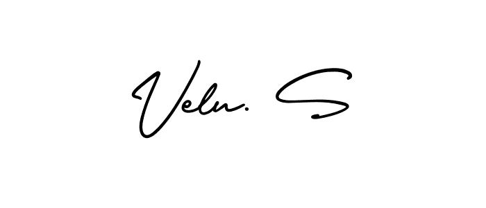 The best way (AmerikaSignatureDemo-Regular) to make a short signature is to pick only two or three words in your name. The name Velu. S include a total of six letters. For converting this name. Velu. S signature style 3 images and pictures png