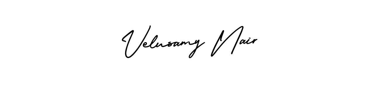 How to make Velusamy Nair name signature. Use AmerikaSignatureDemo-Regular style for creating short signs online. This is the latest handwritten sign. Velusamy Nair signature style 3 images and pictures png