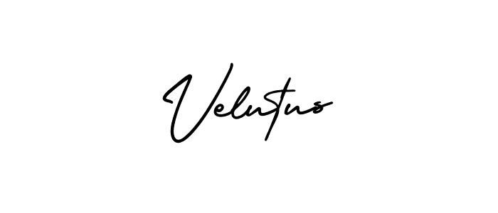 Use a signature maker to create a handwritten signature online. With this signature software, you can design (AmerikaSignatureDemo-Regular) your own signature for name Velutus. Velutus signature style 3 images and pictures png