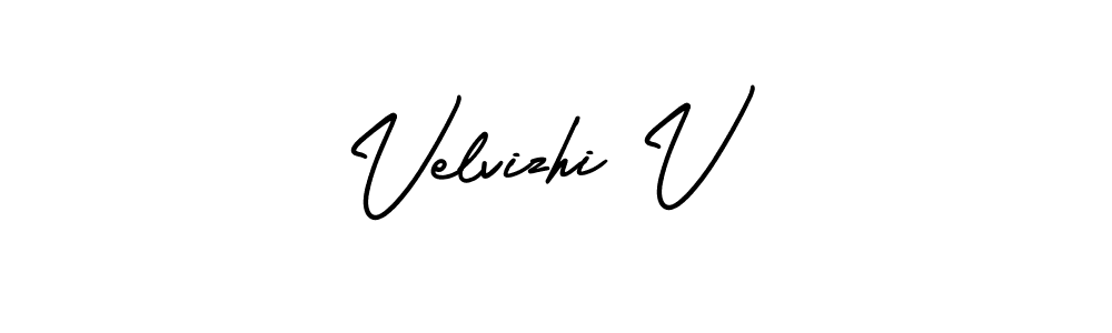 Use a signature maker to create a handwritten signature online. With this signature software, you can design (AmerikaSignatureDemo-Regular) your own signature for name Velvizhi V. Velvizhi V signature style 3 images and pictures png