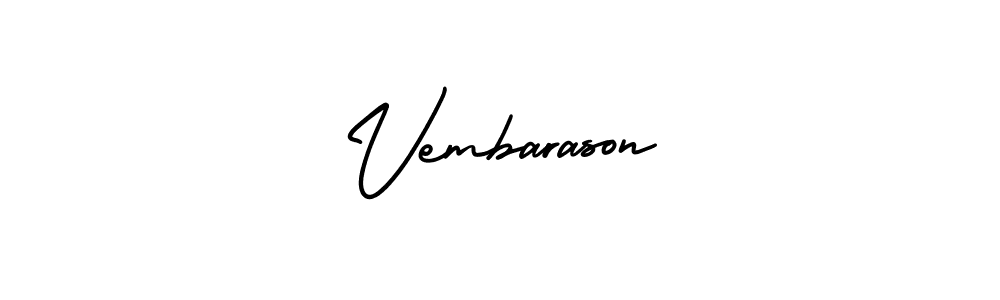 Also we have Vembarason name is the best signature style. Create professional handwritten signature collection using AmerikaSignatureDemo-Regular autograph style. Vembarason signature style 3 images and pictures png