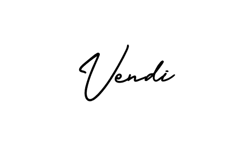 Use a signature maker to create a handwritten signature online. With this signature software, you can design (AmerikaSignatureDemo-Regular) your own signature for name Vendi. Vendi signature style 3 images and pictures png