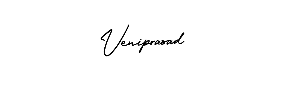 Veniprasad stylish signature style. Best Handwritten Sign (AmerikaSignatureDemo-Regular) for my name. Handwritten Signature Collection Ideas for my name Veniprasad. Veniprasad signature style 3 images and pictures png