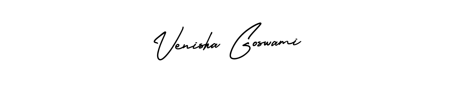 Check out images of Autograph of Venisha Goswami name. Actor Venisha Goswami Signature Style. AmerikaSignatureDemo-Regular is a professional sign style online. Venisha Goswami signature style 3 images and pictures png