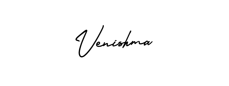 Design your own signature with our free online signature maker. With this signature software, you can create a handwritten (AmerikaSignatureDemo-Regular) signature for name Venishma. Venishma signature style 3 images and pictures png