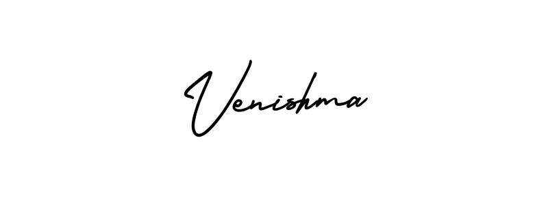 Design your own signature with our free online signature maker. With this signature software, you can create a handwritten (AmerikaSignatureDemo-Regular) signature for name Venishma. Venishma signature style 3 images and pictures png