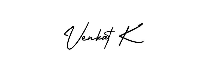 Design your own signature with our free online signature maker. With this signature software, you can create a handwritten (AmerikaSignatureDemo-Regular) signature for name Venkat K. Venkat K signature style 3 images and pictures png