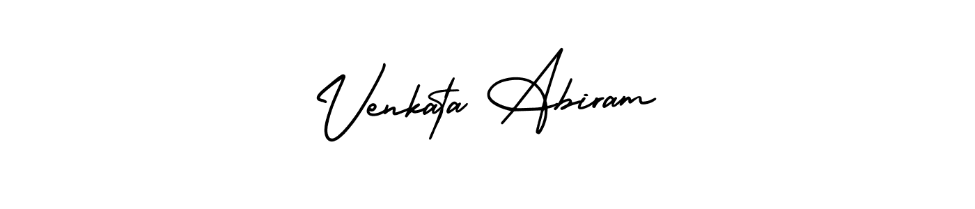 The best way (AmerikaSignatureDemo-Regular) to make a short signature is to pick only two or three words in your name. The name Venkata Abiram include a total of six letters. For converting this name. Venkata Abiram signature style 3 images and pictures png