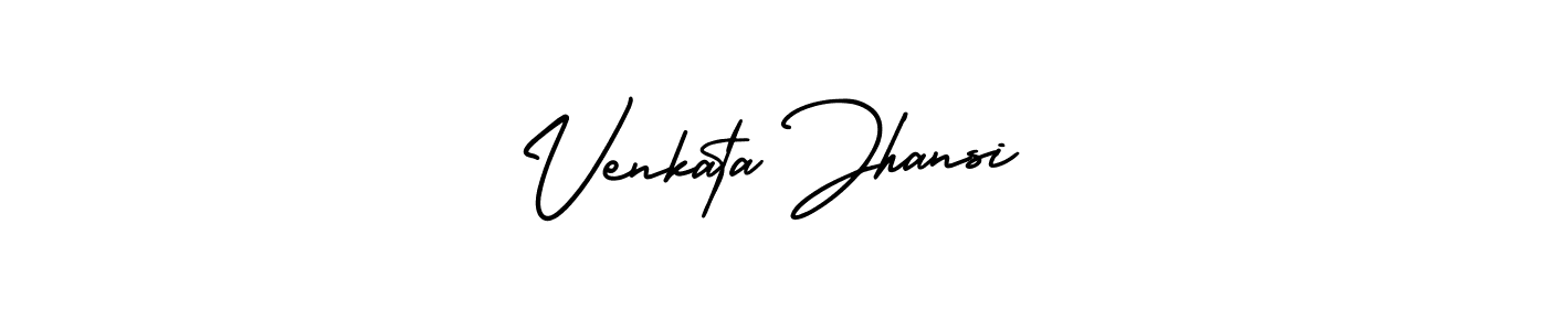 The best way (AmerikaSignatureDemo-Regular) to make a short signature is to pick only two or three words in your name. The name Venkata Jhansi include a total of six letters. For converting this name. Venkata Jhansi signature style 3 images and pictures png