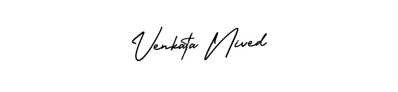 How to make Venkata Nived signature? AmerikaSignatureDemo-Regular is a professional autograph style. Create handwritten signature for Venkata Nived name. Venkata Nived signature style 3 images and pictures png