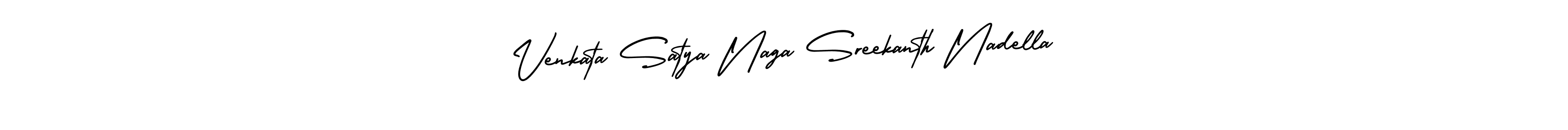 The best way (AmerikaSignatureDemo-Regular) to make a short signature is to pick only two or three words in your name. The name Venkata Satya Naga Sreekanth Nadella include a total of six letters. For converting this name. Venkata Satya Naga Sreekanth Nadella signature style 3 images and pictures png