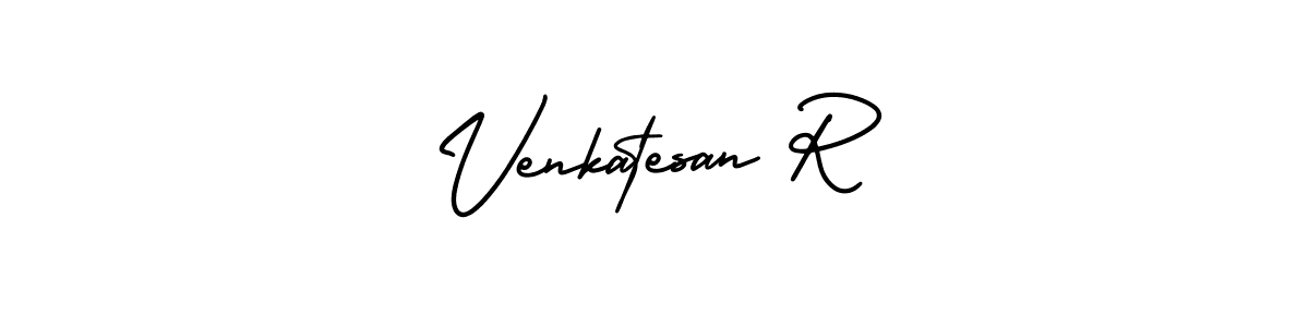 The best way (AmerikaSignatureDemo-Regular) to make a short signature is to pick only two or three words in your name. The name Venkatesan R include a total of six letters. For converting this name. Venkatesan R signature style 3 images and pictures png