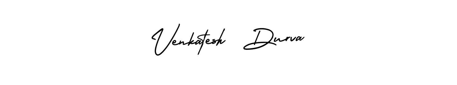 This is the best signature style for the Venkatesh  Durva name. Also you like these signature font (AmerikaSignatureDemo-Regular). Mix name signature. Venkatesh  Durva signature style 3 images and pictures png