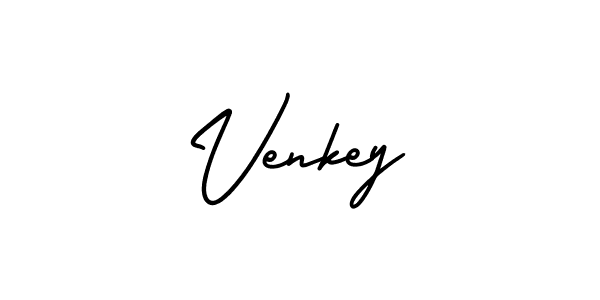 You should practise on your own different ways (AmerikaSignatureDemo-Regular) to write your name (Venkey) in signature. don't let someone else do it for you. Venkey signature style 3 images and pictures png