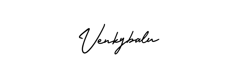 The best way (AmerikaSignatureDemo-Regular) to make a short signature is to pick only two or three words in your name. The name Venkybalu include a total of six letters. For converting this name. Venkybalu signature style 3 images and pictures png