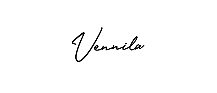 It looks lik you need a new signature style for name Vennila. Design unique handwritten (AmerikaSignatureDemo-Regular) signature with our free signature maker in just a few clicks. Vennila signature style 3 images and pictures png