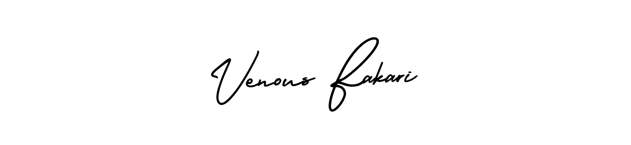 The best way (AmerikaSignatureDemo-Regular) to make a short signature is to pick only two or three words in your name. The name Venous Fakari include a total of six letters. For converting this name. Venous Fakari signature style 3 images and pictures png