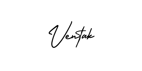 You should practise on your own different ways (AmerikaSignatureDemo-Regular) to write your name (Ventak) in signature. don't let someone else do it for you. Ventak signature style 3 images and pictures png