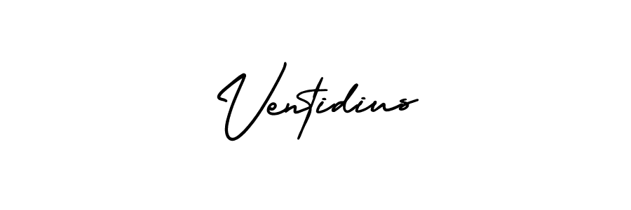 Ventidius stylish signature style. Best Handwritten Sign (AmerikaSignatureDemo-Regular) for my name. Handwritten Signature Collection Ideas for my name Ventidius. Ventidius signature style 3 images and pictures png