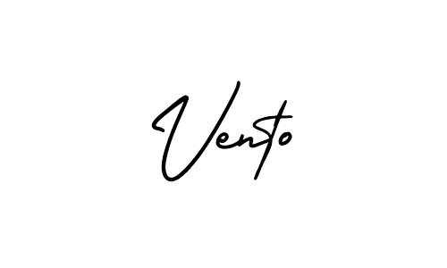 Vento stylish signature style. Best Handwritten Sign (AmerikaSignatureDemo-Regular) for my name. Handwritten Signature Collection Ideas for my name Vento. Vento signature style 3 images and pictures png