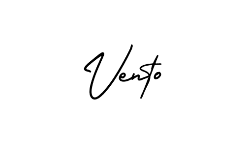 Vento stylish signature style. Best Handwritten Sign (AmerikaSignatureDemo-Regular) for my name. Handwritten Signature Collection Ideas for my name Vento. Vento signature style 3 images and pictures png