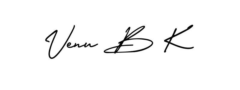 Use a signature maker to create a handwritten signature online. With this signature software, you can design (AmerikaSignatureDemo-Regular) your own signature for name Venu B K. Venu B K signature style 3 images and pictures png