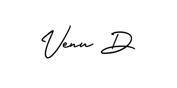 Design your own signature with our free online signature maker. With this signature software, you can create a handwritten (AmerikaSignatureDemo-Regular) signature for name Venu D. Venu D signature style 3 images and pictures png