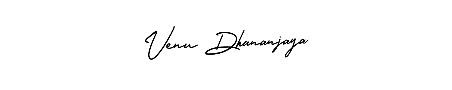 Design your own signature with our free online signature maker. With this signature software, you can create a handwritten (AmerikaSignatureDemo-Regular) signature for name Venu Dhananjaya. Venu Dhananjaya signature style 3 images and pictures png