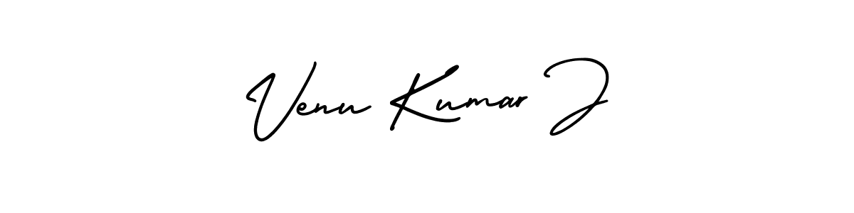 How to make Venu Kumar J name signature. Use AmerikaSignatureDemo-Regular style for creating short signs online. This is the latest handwritten sign. Venu Kumar J signature style 3 images and pictures png