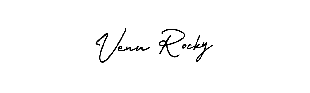 Similarly AmerikaSignatureDemo-Regular is the best handwritten signature design. Signature creator online .You can use it as an online autograph creator for name Venu Rocky. Venu Rocky signature style 3 images and pictures png